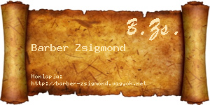 Barber Zsigmond névjegykártya
